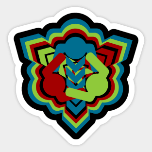 Triangle dance inspired colourful retro like pattern design Sticker